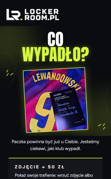 Mail po doręczeniu z pytaniem o wylosowaną koszulkę